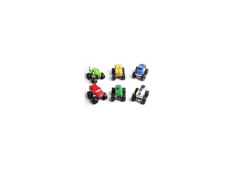 Blaze Monster Machines Kit Com 6 Carrinhos Fricção