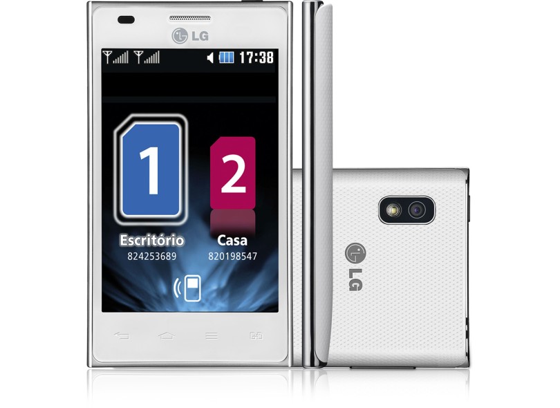Smartphone LG Optimus L5 Dual E615 Câmera 5,0 MP 2 Chips 4GB Android 4.0 (Ice Cream Sandwich) 3G Wi-Fi