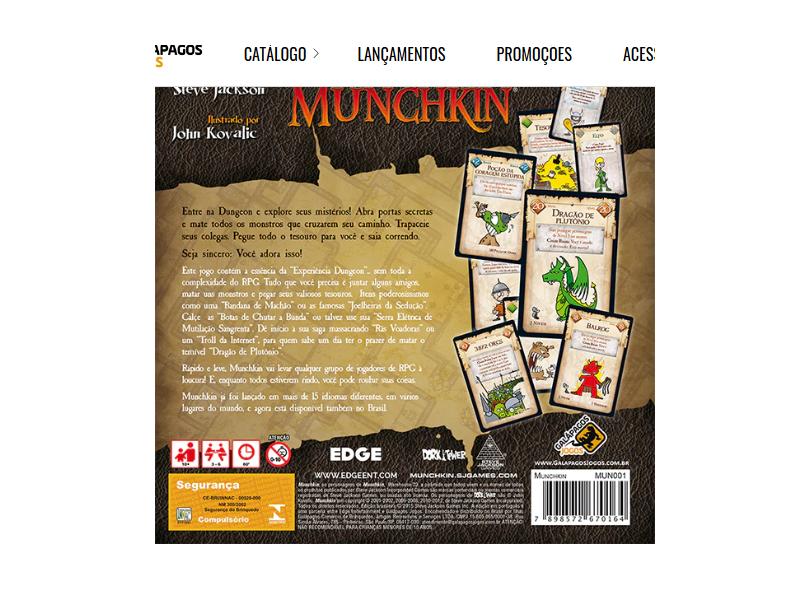 Jogo de Tabuleiro Munchkin - Galápagos - Jogos de Tabuleiro