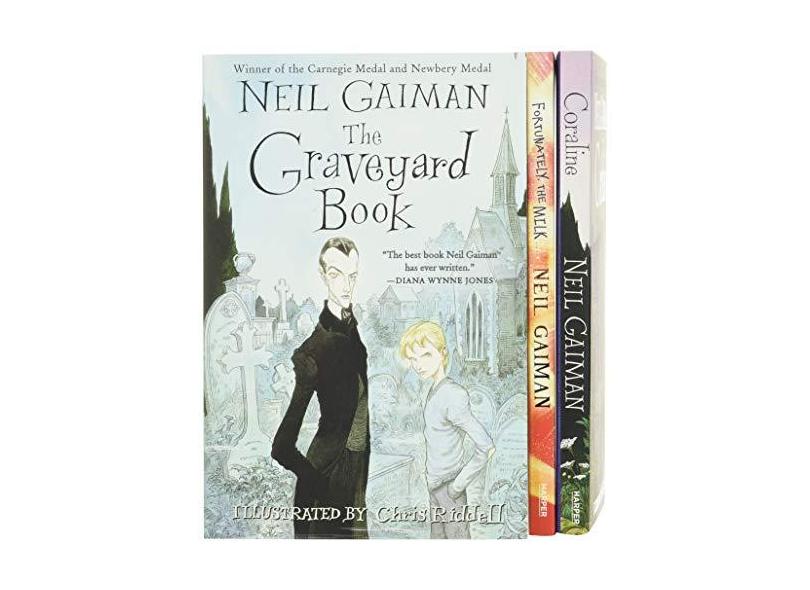 Neil Gaiman/Chris Riddell 3-Book Box Set: Coraline; The Graveyard Book; Fortunately, the Milk - Neil Gaiman - 9780062379825