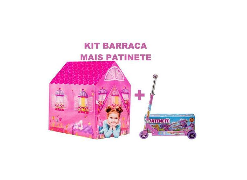 Patinete Infantil Sonho De Princesa Mais Cabana De Princesa - Dm Toys