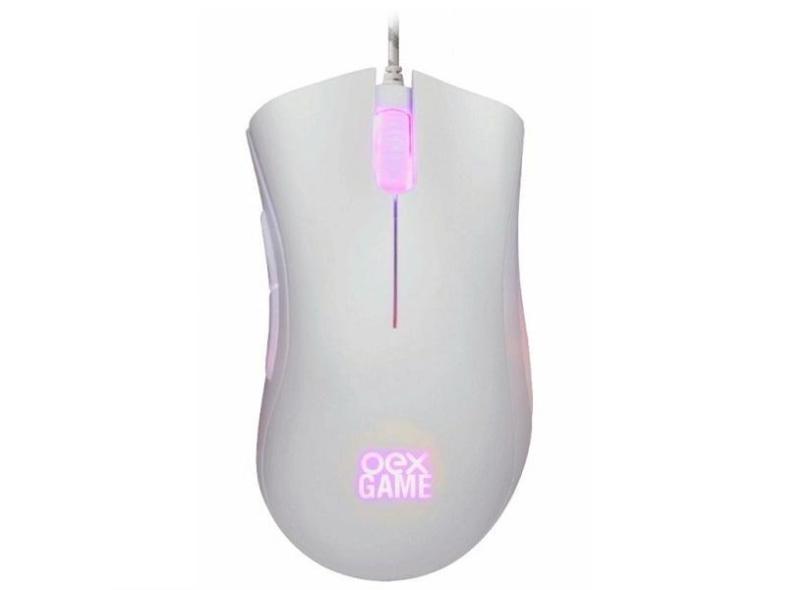 Mouse Gamer Boreal Led 5 Botoes 7.200 Dpi Branco Oex Ms319