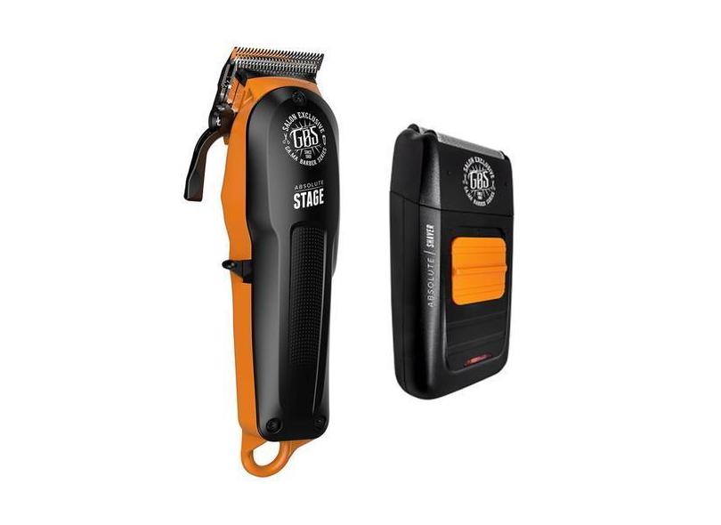 Kit Gama Gbs Absolute - Maquina De Cabelo Stage Cordless + Barbeador S