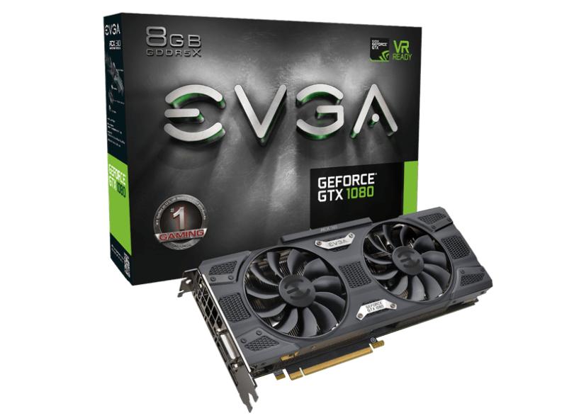 Placa de Video NVIDIA GeForce GTX 1080 8 GB GDDR5X 256 Bits EVGA 08G-P4-5184-KR