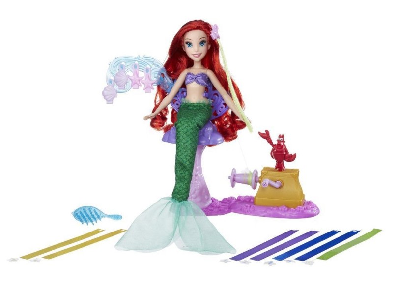 Boneca Princesas Disney Royal Ribbon Salon Ariel Hasbro