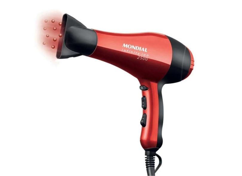 Secador de Cabelo Mondial Infinity 2500 SC-12 1.900W - Vermelho/Preto