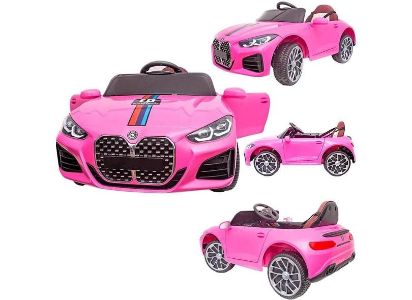 Carrinho Carro Elétrico Infantil Controle - Bmw M4 12V Rosa