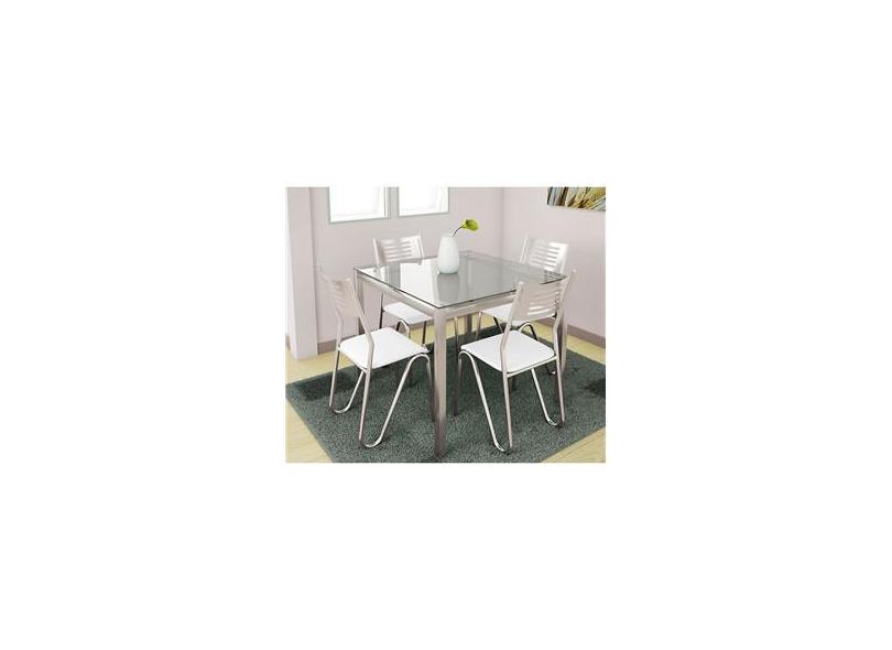 Conjunto de Mesa com 4 Cadeiras Preto Reno com Nápolis Kappesberg