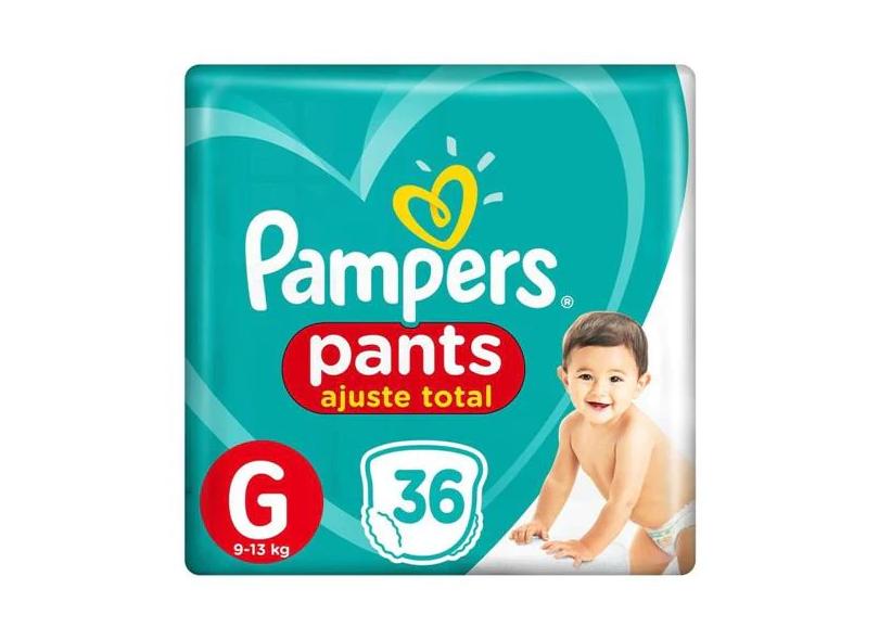 Fralda de Vestir Pampers Pants Ajuste Total G 36 Und 9 - 13kg