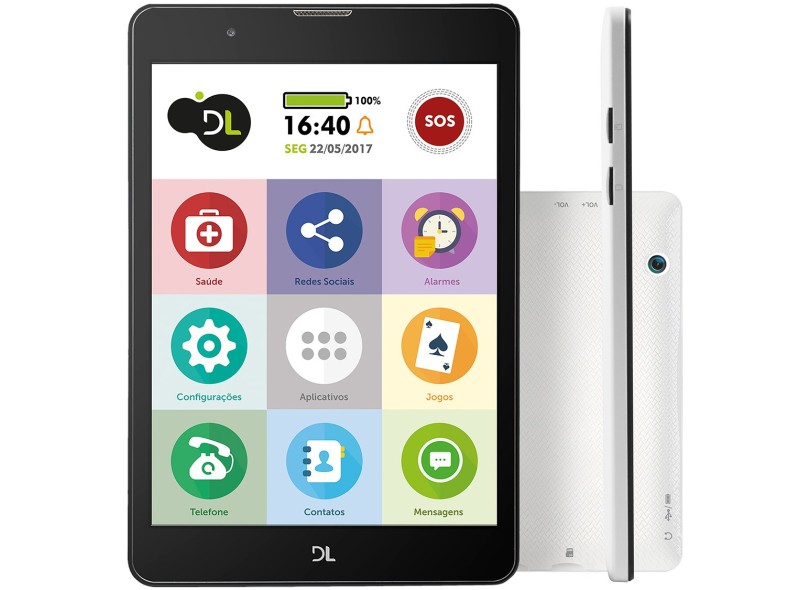 Tablet DL Eletrônicos 3G 8.0 GB LCD 7 " Android 7.0 (Nougat) TabFácil
