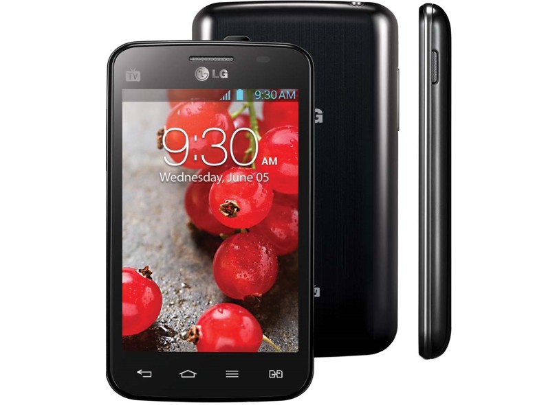Smartphone LG Optimus L4 II E465 Câmera 3,0 MP 4GB Android 4.1 (Jelly Bean) Wi-Fi 3G