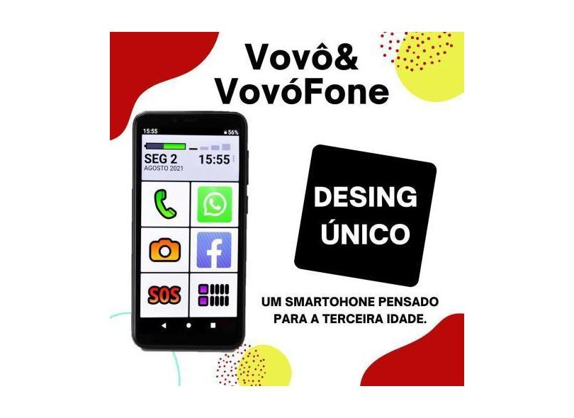 Celular vovo&vovofone 64gb oba botão sos zap - POSITIVO
