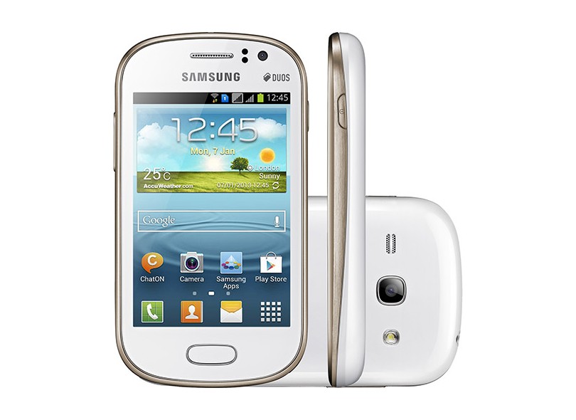 Smartphone Samsung Galaxy Fame Duos S6812 Câmera 5,0 Megapixels Desbloqueado 2 Chips 4 GB Android 4.1(Jelly Bean) 3G Wi-Fi