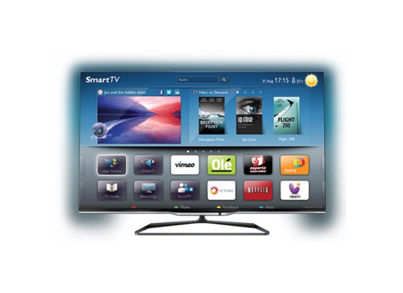 TV LED 47" Smart TV Philips Série 8000 3D Full HD 4 HDMI 47PFL8008G/78
