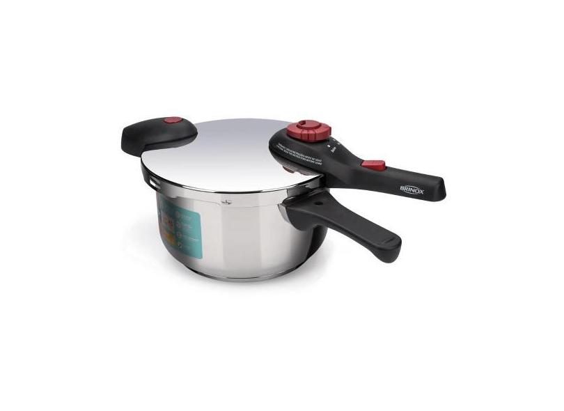 Panela de Pressão 4,5 Litros Supra Brinox com Fundo Triplo e 5 Disposi