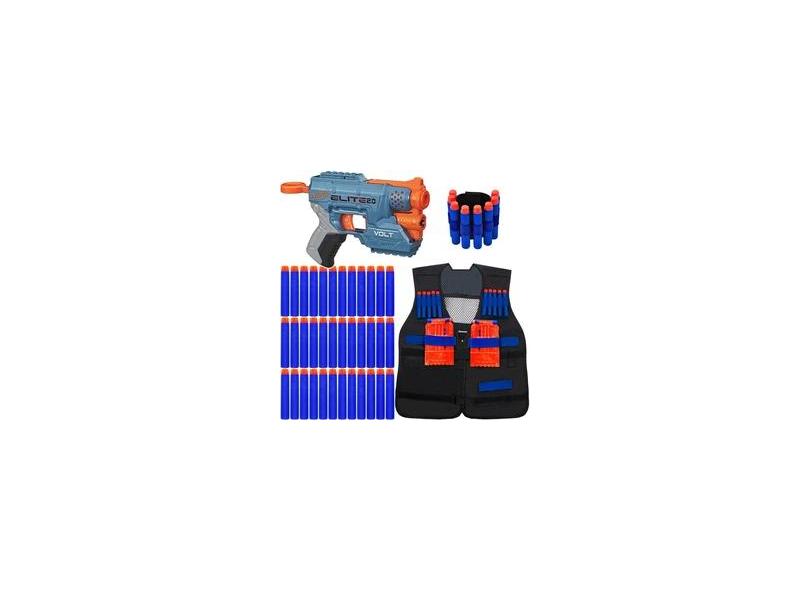 Arma nerf strike colete pulseira 30 dardos brinquedo