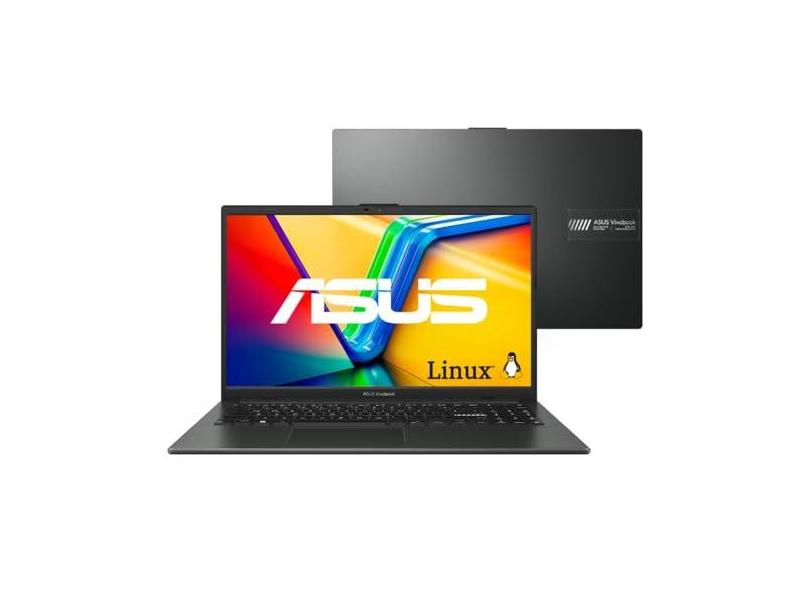 Notebook ASUS VivoBook Go 15, AMD RYZEN 3 7320U, 4 GB, 128 GB SSD, KeepOS, Tela 15,6" FHD, Mixed Black - E1504FA-NJ1291
