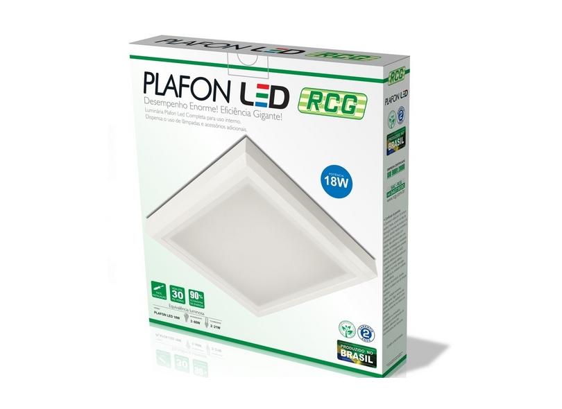 Luminária Plafon Led De Sobrepor 18w - Rcg com o Melhor Preço é no Zoom