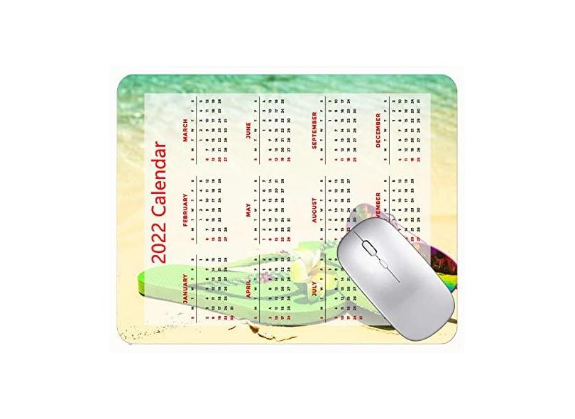 Mouse pad para jogos com calendário 2022, mouse pad para jogos, sapatos verdes, tapete de praia