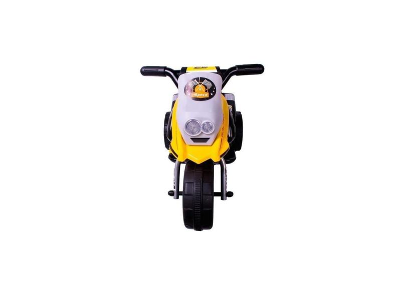 Mini moto elétrica infantil amarela 6v até 30 kilos 2,5km/h 