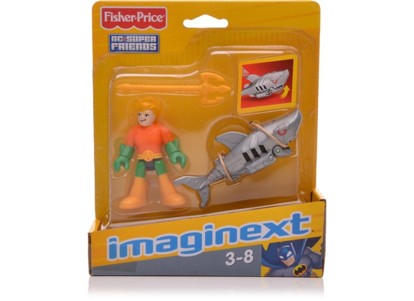 Boneco Imaginext DC Super Friends Aquaman e Tubarão - Mattel