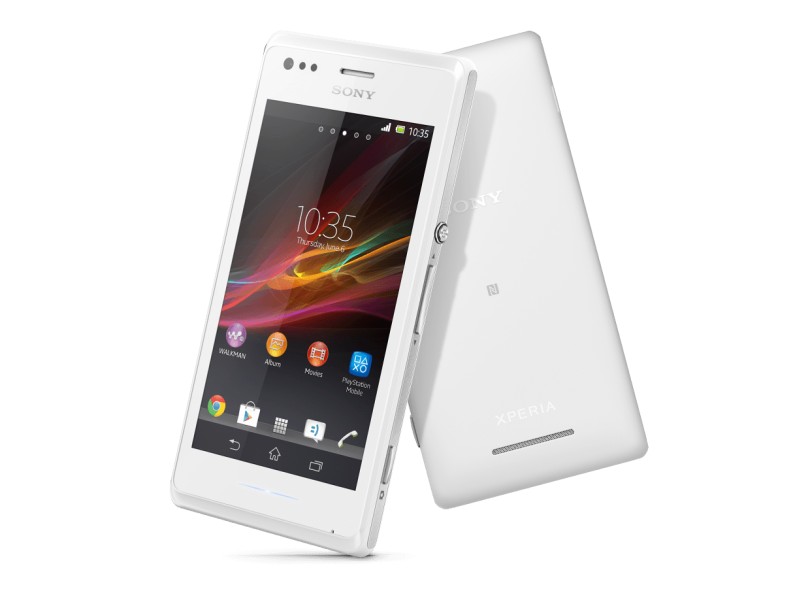 Smartphone Sony Xperia M C1904 Câmera 5.0 Megapixels Desbloqueado 4 GB Android 4.1 (Jelly Bean) 3G Wi-Fi