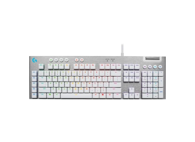 Teclado Mecânico Gamer Logitech G G815, RGB, USB, Switch GL Tactile, US, Branco