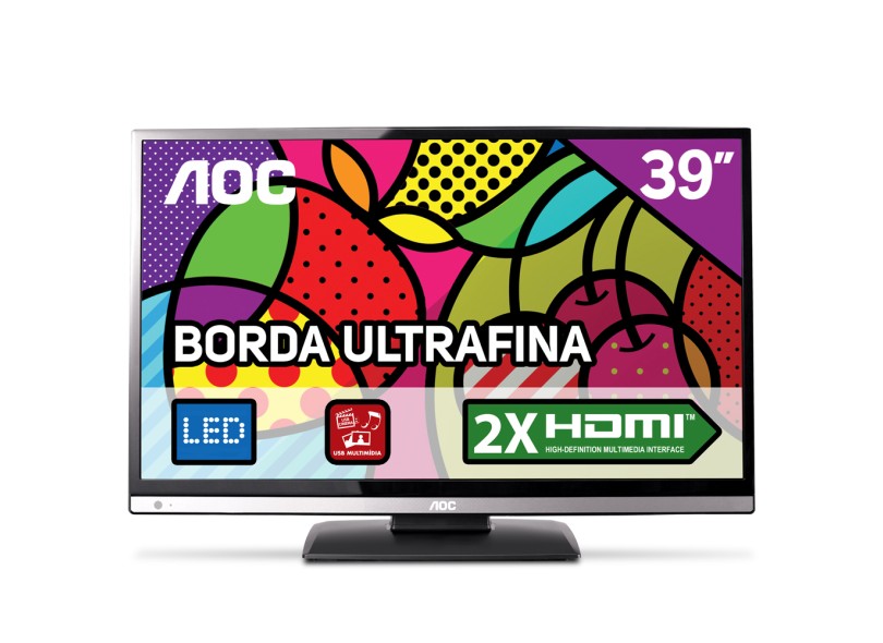 TV LED 39" AOC HDMI Conversor Digital Integrado LE39D0330