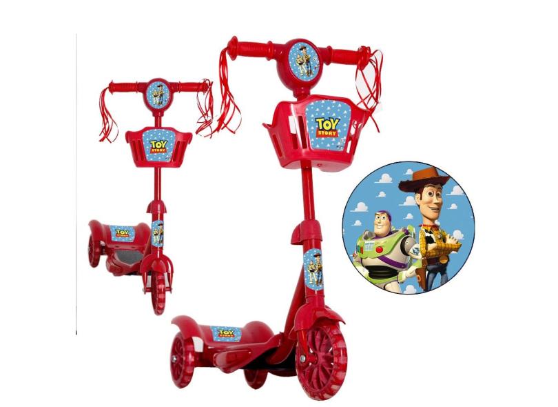 Patinete Infantil 3 Anos Toy Story Vermelho Musical Luz Led