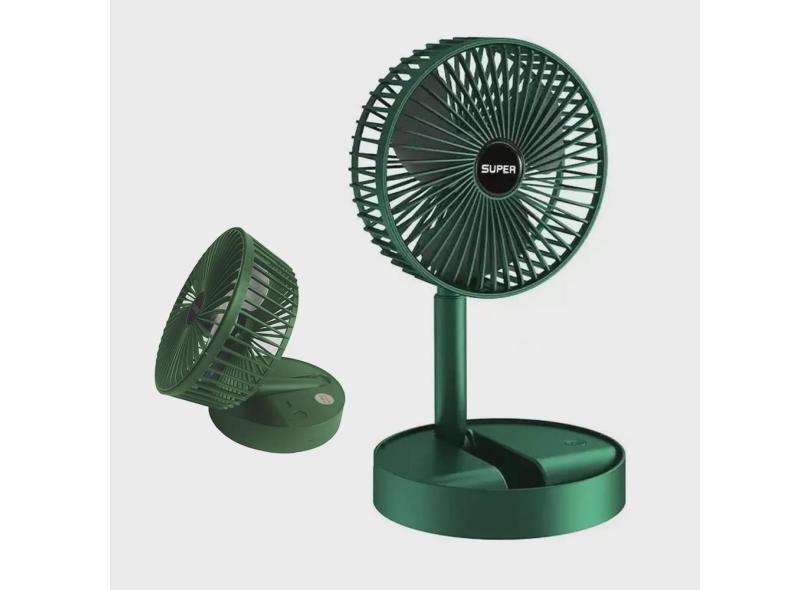 Ventilador de Mesa Dobravel Retratil USB Bateria Recarregavel Portatil 3 Velocidades Silencioso Calor Verao Dia Quente