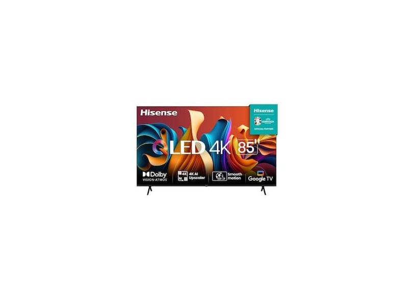 Smart TV 85" Hisense Ultra HD 4K QLED, Google TV com HDR10+, Dolby Atmos, Modo Esporte, Modo Jogo e Compatível com Alexa - 85A53HUA