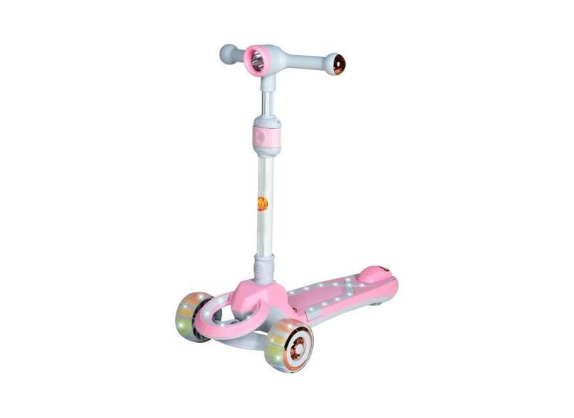 Patinete Radical Infantil Dobrável 3 Rodas Luz Led E Som Dm - Dm Toys