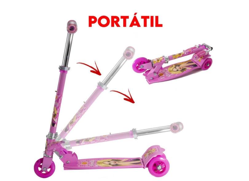 Patinete Infantil de Ferro 50 kg Menina 3 4 5 6 7 Anos idade