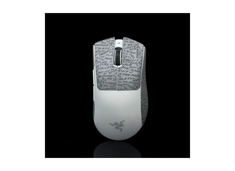 BTL Fita de aderência de mouse para Razer Deathadder V3 Pro Professional Antiderrapante Suck Resistente ao Suor EVA Branco Roxo 0,5 mm