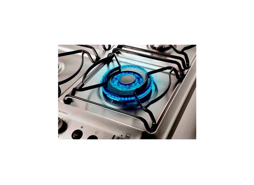 Fogão de Piso Electrolux Celebrate 4 Bocas Acendimento Automático Acabamento Inox com Forno Duplo Grill 56DTX