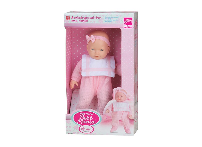 Boneca Bebê Mania New Mini Roma Brinquedos
