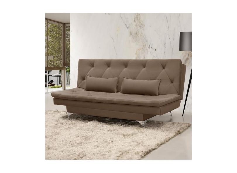 Sofá Cama 3 Lugares Casal Amarilis Premium Base Em Alumínio Estofado V ...