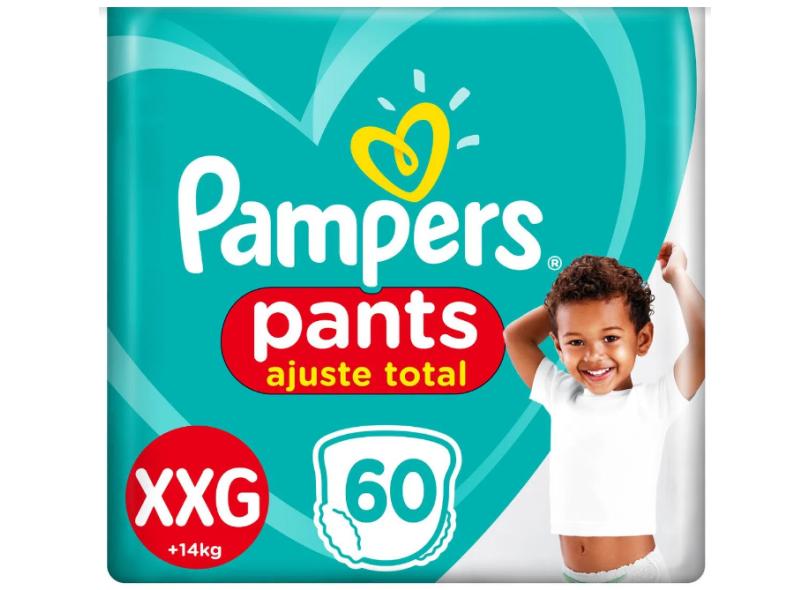 Fralda de Vestir Pampers Pants Ajuste Total XXG 60 Und 14 - 25kg