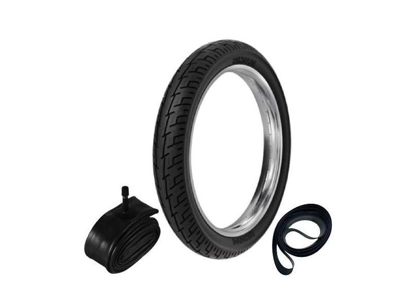 Pneu Cg 125 Ybr 125 Cg 150 90/90-18 Bs32 57p Rinaldi + Camara + Cinta