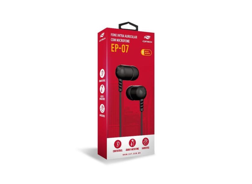 Fone de Ouvido IntraAuricular C3tech EP-07 Preto