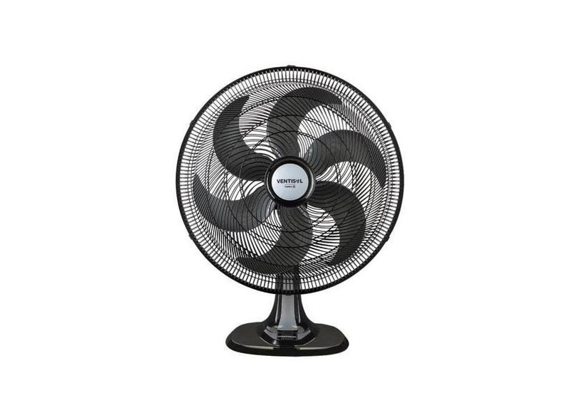Ventilador Turbo Oscilante De Mesa 6 Pás 50cm 135W Preto 4259 Ventisol