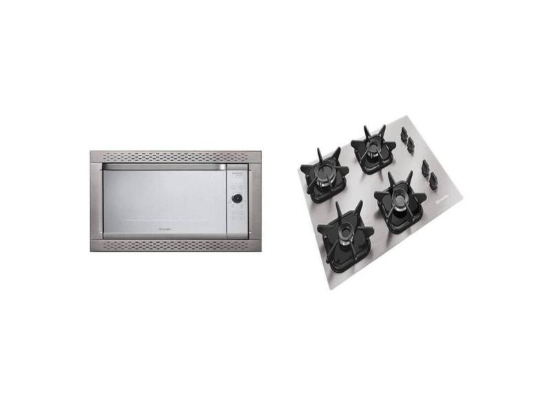 Cooktop 4 Bocas de Alumínio com Queimador Ultra Chama Mcg4bk Forno Elétrico para Embutir Decorato Go