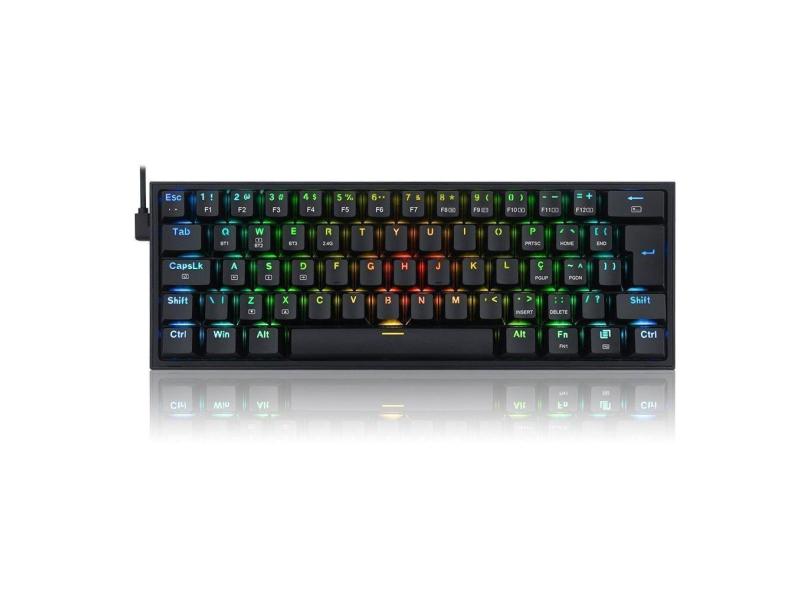 Teclado Gamer Fizz Pro K616 Rgb Switch Brown - Preto