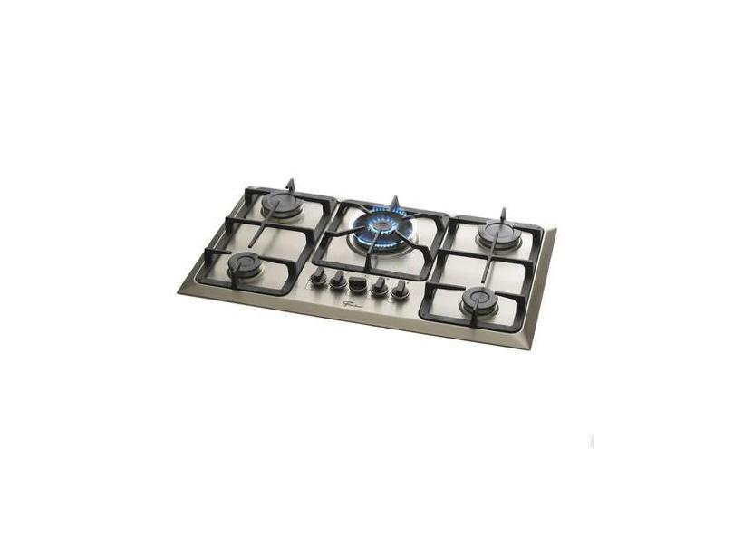 Fogão Cooktop Fischer 5Q Gás Tripla Chama Mesa Inox