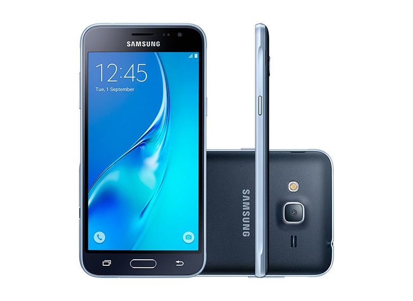 Smartphone Samsung Galaxy J3 J320M 8,0 MP 2 Chips 8GB Android 5.1 (Lollipop) 3G 4G Wi-Fi