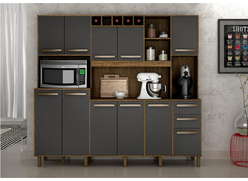 Cozinha Compacta 2 Gavetas 11 Portas para Micro-ondas / Forno Petra Valde Móveis