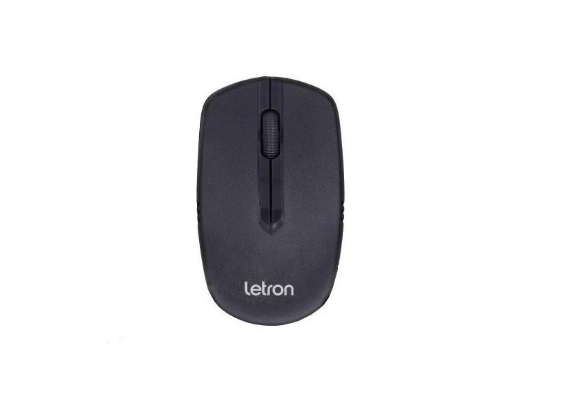 Mouse Sem FIo 3 Botões 800 DPI Black Round Office Letron - Leonora