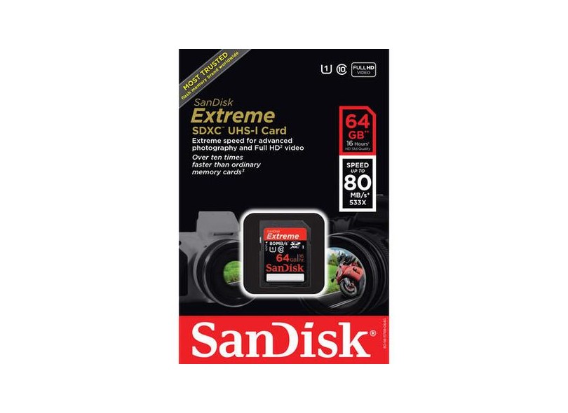 Cartão de Memória SDXC-I SanDisk Extreme Elite UHS-1 Classe 10 64 GB 9846