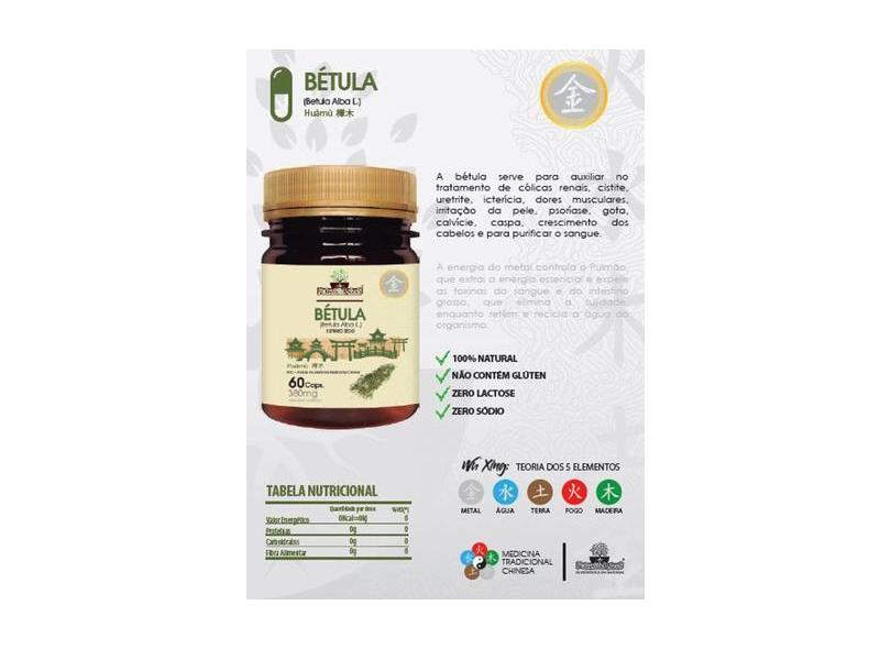 Betula Extrato Seco Mtc 60 Caps Folhas E Raizes - Folhas E Raízes