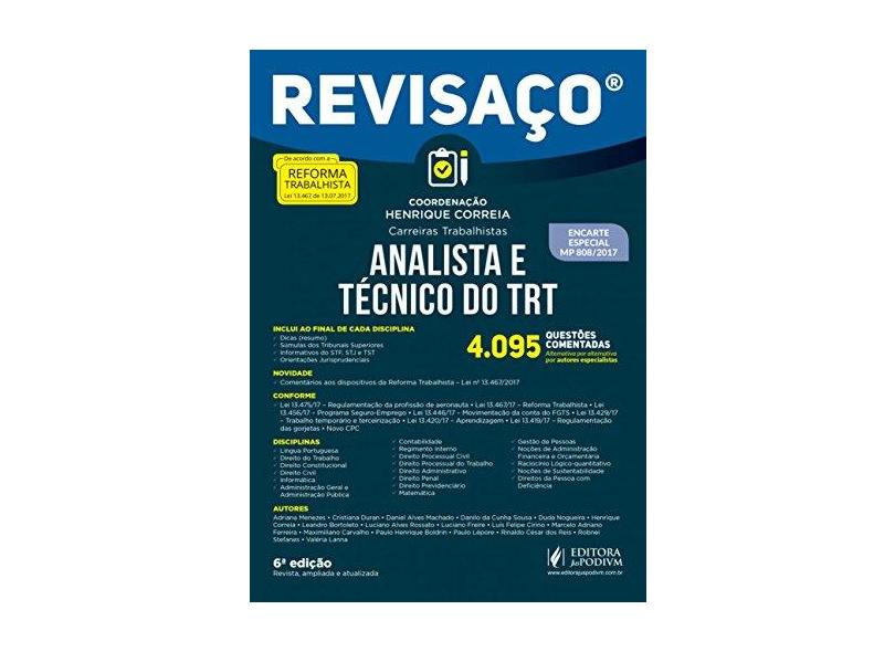 Analista e Técnico do Trt: 4.095 Questões Comentadas - Coleção Revisaço - Henrique Correia - 9788544218280